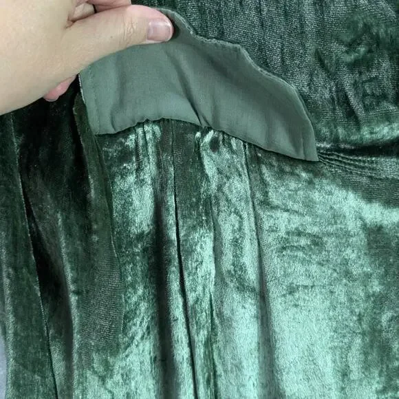 April Cornell Victorian Trading Co Gatsby Sage Green Velvet Beaded Duster Boho - Picture 7 of 13